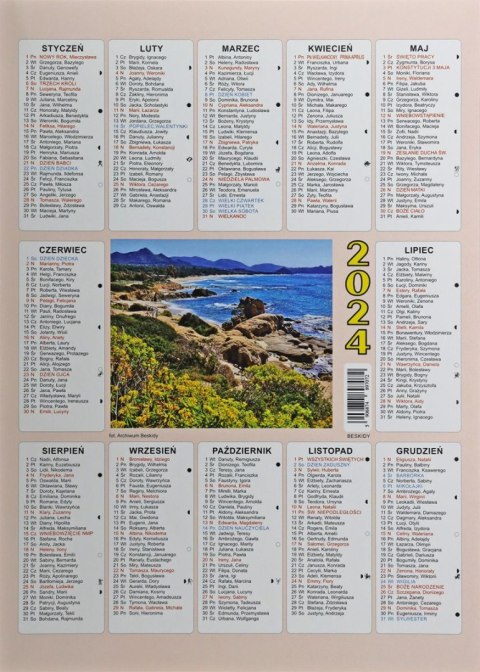 Kalendarz ścienny plakietka A4 250mm x 350mm Beskidy Beskidy