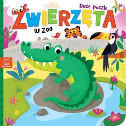 Książka dla dzieci Zwierzęta w zoo. Duże puzzle Aksjomat Aksjomat