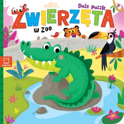 Książka dla dzieci Zwierzęta w zoo. Duże puzzle Aksjomat Aksjomat