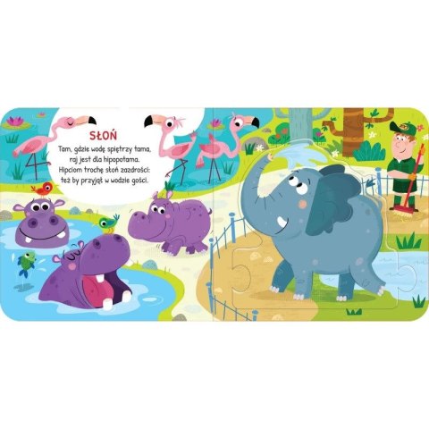 Książka dla dzieci Zwierzęta w zoo. Duże puzzle Aksjomat Aksjomat