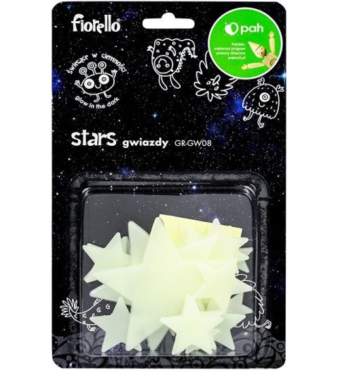 Naklejka ścienna Fluorescencyjna gwiazdki miks 24 szt Fiorello (170-2804) Fiorello