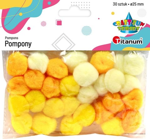 Pompony Craft-Fun Series żółte 30 szt Titanum (21004) Titanum