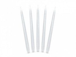 Świeca Stożkowa matowy biały 1op/10szt biały [mm:] 240 Partydeco (SKMET-008) Partydeco