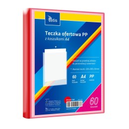 Teczka plastikowa na zatrzask zółta A4 60 koszulek 5903242104886 A4 żółty Tetis (BT630-C60) Tetis