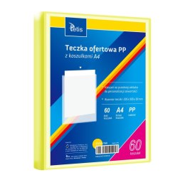 Teczka plastikowa żółty A4 60 koszulek 5903242104916 A4 żółty Tetis (BT630-Y60) Tetis