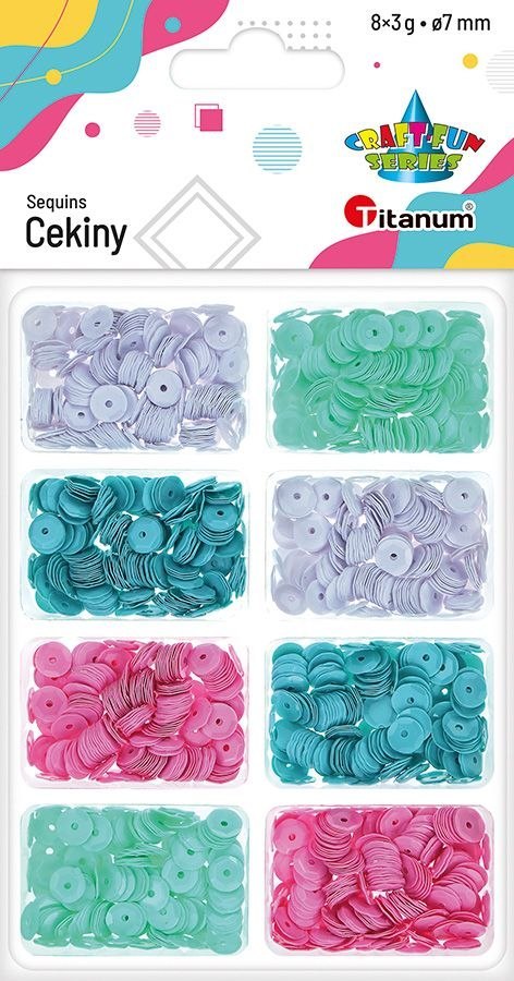 Cekiny Craft-Fun Series okrągłe zestaw 4 kolorów mix 24g Titanum (BR230009) Titanum
