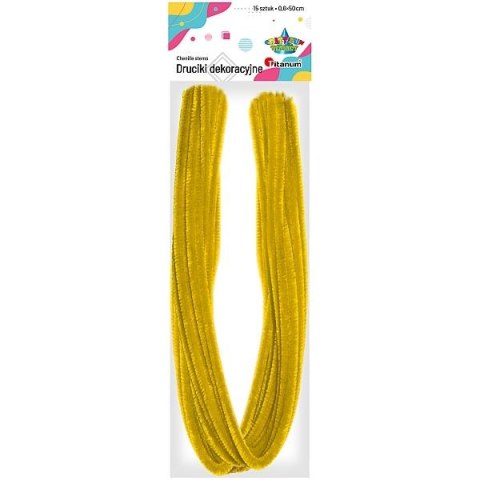 Drucik Craft-Fun Series druciki kreatywne kolor: żółty 500mm 15 szt Titanum (007) Titanum