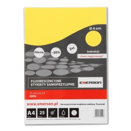 Etykieta samoprzylepna kółka 40 mm A4 biały Emerson (ETOKBIA002x025x010) Emerson