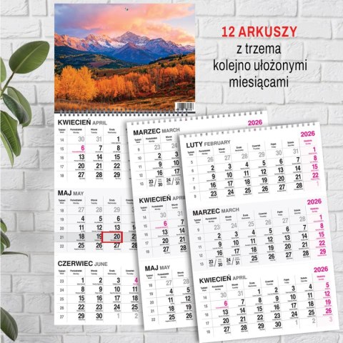 Kalendarz ścienny GÓRY 310mm x 790mm Press Press