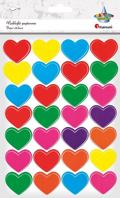 Naklejka (nalepka) Craft-Fun Series Serca duże , mix kolorów Titanum Titanum
