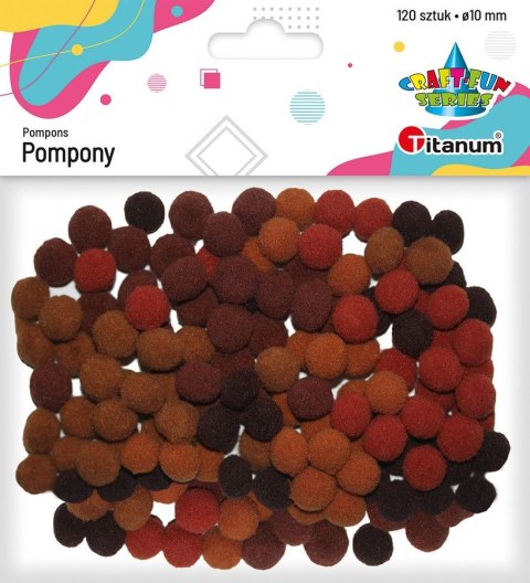 Pompony Craft-Fun Series brązowy 120 szt Titanum (0126B) Titanum