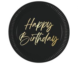 Talerz jednorazowy Blue Happy Birthday, Decorata papier śr. 230mm 8 szt Godan (96613) Godan