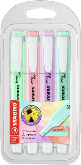 Zakreślacz Swing Cool Pastel edition wkład 4 kolory 1,0-4,0mm Stabilo (275/4-08-1) Stabilo