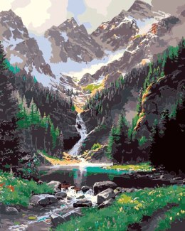 Zestaw kreatywny Malowanie po numerach 40x50cm Potok w górach Flamingo Line (fys2) Flamingo Line