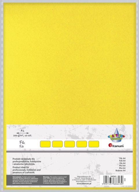 Filc Craft-Fun Series A4 kolor: cytrynowy 10 ark. Titanum (089) Titanum