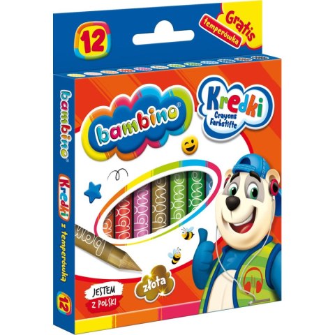 Kredki glinkowe Bambino 12 k 12 kol. St.Majewski St.Majewski