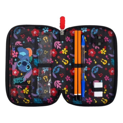 Piórnik STITCH Black ALOHA POTRÓJNY St.Majewski (z wyposażnieniem) St.Majewski