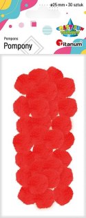 Pompony Craft-Fun Series czerwone 30 szt Titanum Titanum