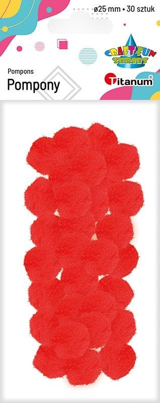 Pompony Craft-Fun Series czerwone 30 szt Titanum Titanum