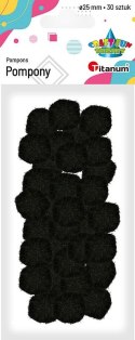 Pompony Craft-Fun Series poliestrowe czarne 30 szt Titanum Titanum