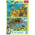 Puzzle Trefliki W krainie zwierząt 2x70 el. Trefl (34445) Trefl