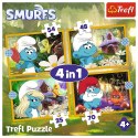 Puzzle Życie w Wiosce Smerfów 4w1 el. Trefl (34664) Trefl