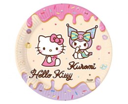 Talerz jednorazowy Hello Kitty and Kuromi papier śr. 230mm 8 szt Godan (98232) Godan