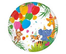 Talerz jednorazowy JUNGLE BALLOONS papier śr. 200mm 8 szt Godan (93780) Godan