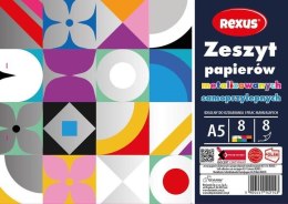Zeszyt papierów kolorowych metalizowane samoprzylepne A5 8k Rexus (2143) Rexus
