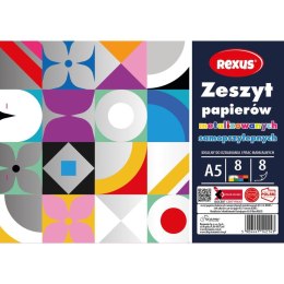 Zeszyt papierów kolorowych metalizowane samoprzylepne A5 8k Rexus (2143) Rexus