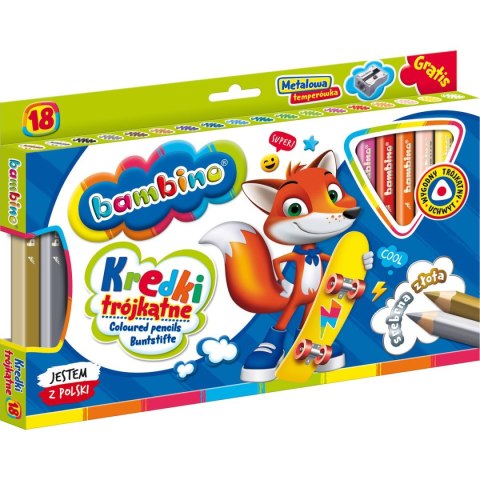 Kredki glinkowe BAMBINO 18 kol. St.Majewski (5903235003233) St.Majewski