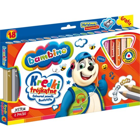 Kredki glinkowe BAMBINO 18 kol. St.Majewski (5903235003233) St.Majewski