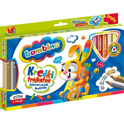 Kredki glinkowe BAMBINO 18 kol. St.Majewski (5903235003233) St.Majewski