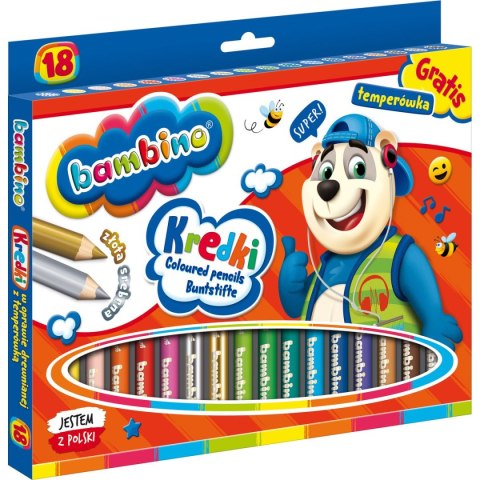 Kredki ołówkowe Bambino 18 kol. St.Majewski St.Majewski