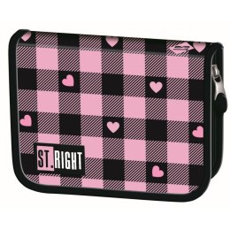 Piórnik STRIGHT PINK CHECKERED PC-03 Bambino (bez wypozażenia) Bambino