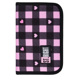 Piórnik STRIGHT PINK CHECKERED PC-03 Bambino (bez wypozażenia) Bambino
