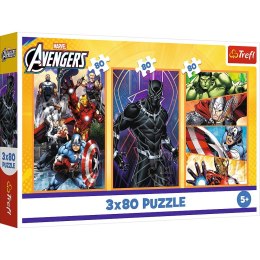 Puzzle Avengers Dni pełne akcji 3x80 el. Trefl (34883) Trefl