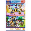 Puzzle Paw Patrol Psi dzień zabaw 2x24 el. Trefl (34433) Trefl