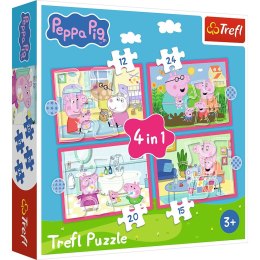 Puzzle Peppa uwielbia przygody 4w1 el. Trefl (34672) Trefl