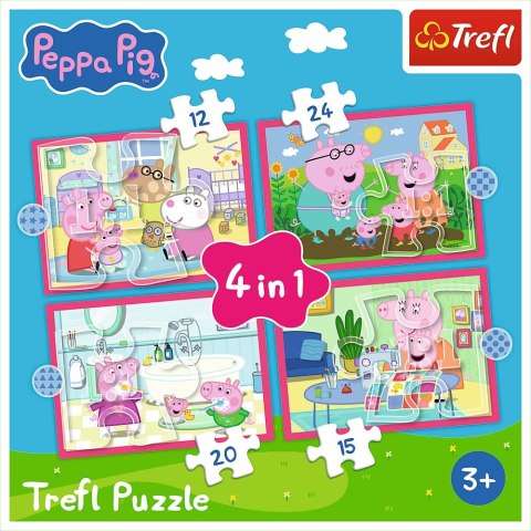 Puzzle Peppa uwielbia przygody 4w1 el. Trefl (34672) Trefl
