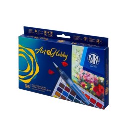 Farby akwarelowe z pedzęlkiem i paletką 36 kolor. Astra (602124006) Astra