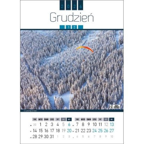 Kalendarz ścienny AIR POLAND 13-kartkowy 330mm x 500mm Jotan (WP129) Jotan