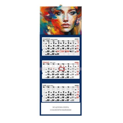 Kalendarz ścienny ART trójdzielne 320mm x 855mm Jotan (T56) Jotan