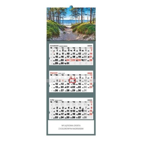 Kalendarz ścienny DROGA NA BAŁTYK trójdzielne A3+ Jotan (T47) Jotan