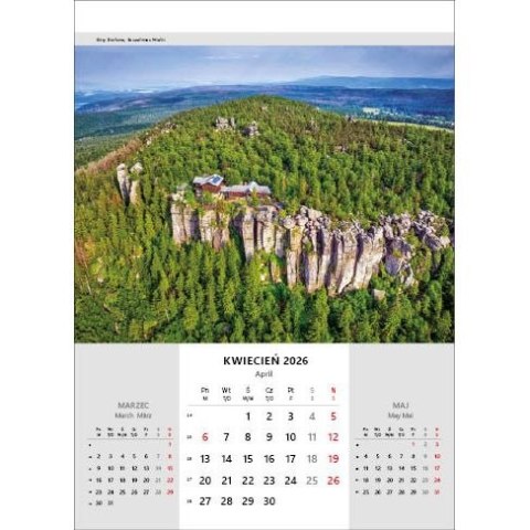 Kalendarz ścienny NIESAMOWITA POLSKA wieloplanszowy 330mm x 500mm Jotan (WP116) Jotan