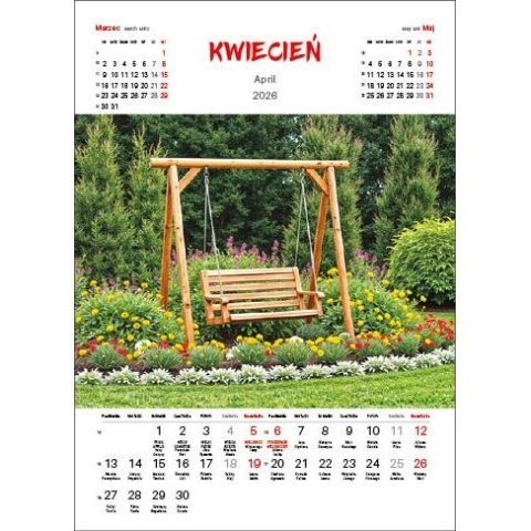 Kalendarz ścienny OGRODY WIELOPLANSZOWY 330mm x 500mm Jotan (WP133) Jotan