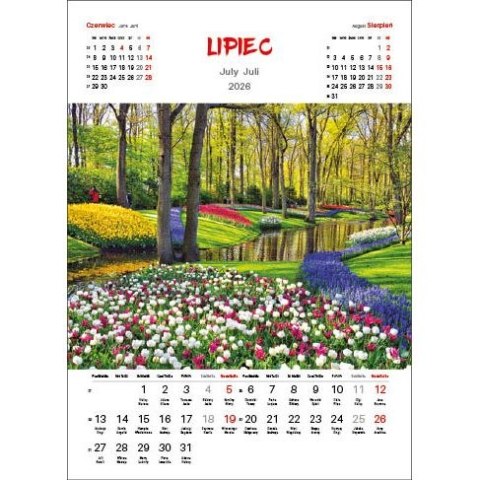 Kalendarz ścienny OGRODY WIELOPLANSZOWY 330mm x 500mm Jotan (WP133) Jotan