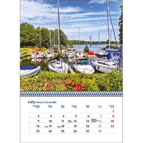 Kalendarz ścienny WARMIA I MAZURY WIELOPLANSZOWY 320mm x 855mm Jotan (WP 122) Jotan