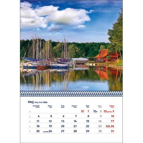 Kalendarz ścienny WARMIA I MAZURY WIELOPLANSZOWY 320mm x 855mm Jotan (WP 122) Jotan