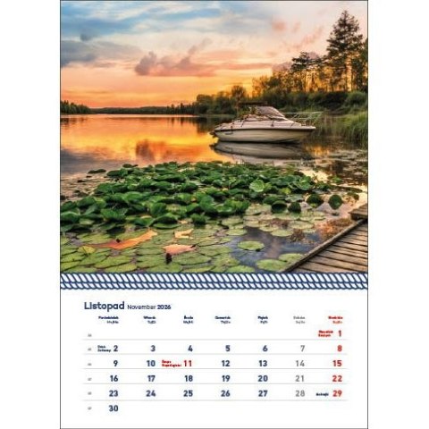 Kalendarz ścienny WARMIA I MAZURY WIELOPLANSZOWY 320mm x 855mm Jotan (WP 122) Jotan